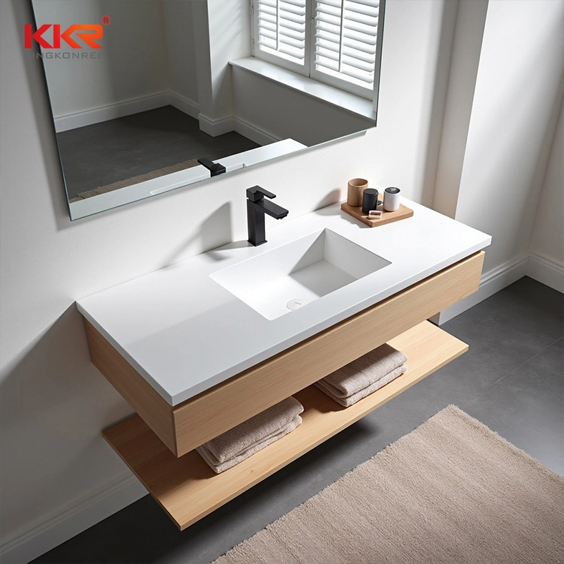 KKR Euro Luxo Modern Modern Mound Vanity Banheiro de pia única Cabinete de bacia de lavagem branca 1
