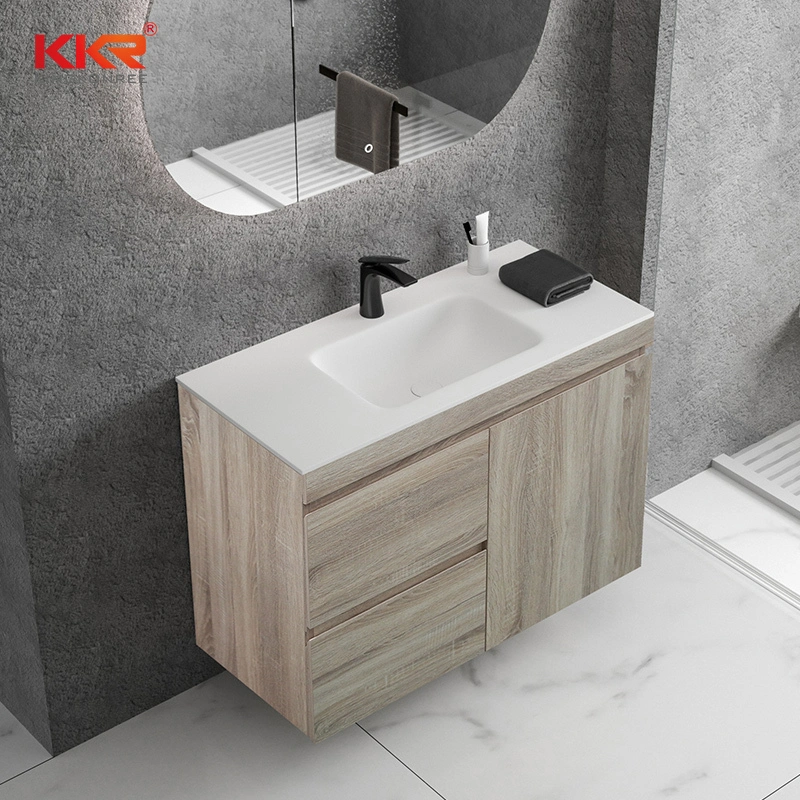 Moderne solide Oberflächen -Badezimmerschrank mit Waschbecken perfekt für Hotelvilla & Apartmentprojekte 1