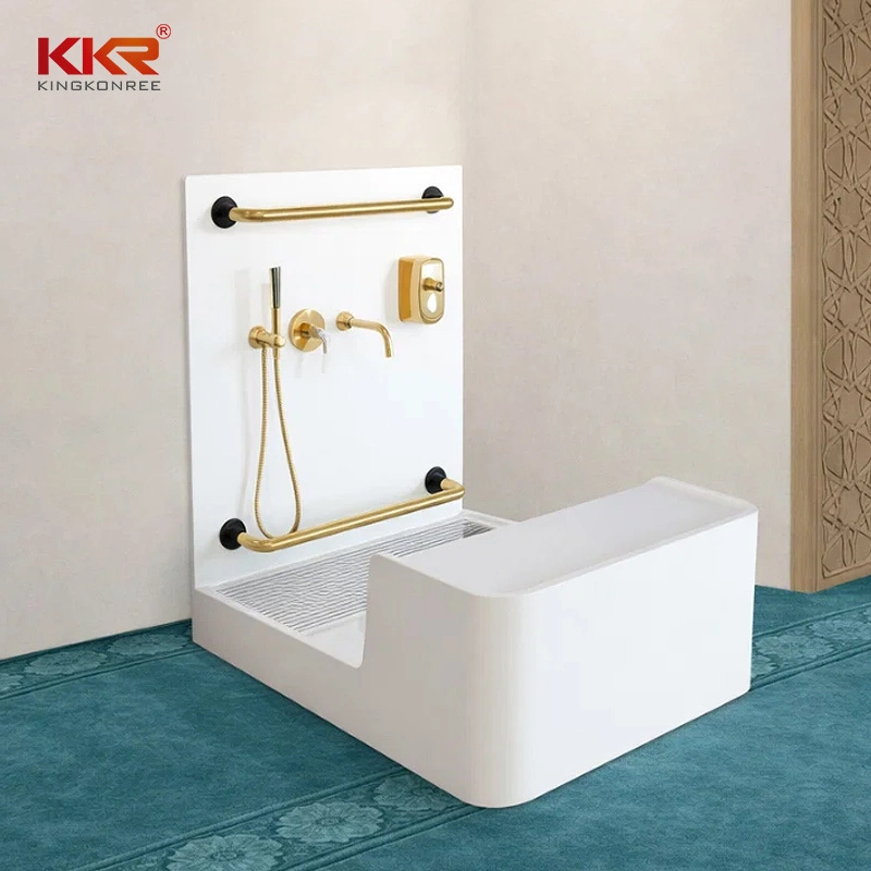 ADA Compliant Wudu Wash Basin with Seat Wall Mounted Ablution Sink for Mosque & Islamic Centers KKR-WUDU-22-1 1