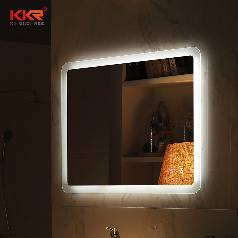 Slimme LED-verlichte badkamerspiegel, anti-condens make-upspiegel met touchscreen KKR-8026 1