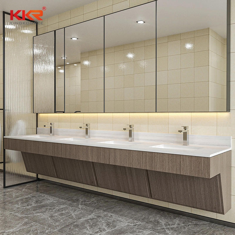 Luxury Solid Surface Long Wash Basin Custom Commercial & Hotel Bathroom Sink 1