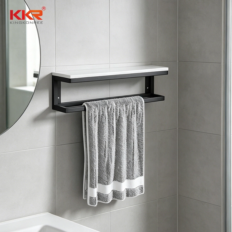 Bathroom shelf with towel bar wall mounted floating shelf KKR-S0181 1