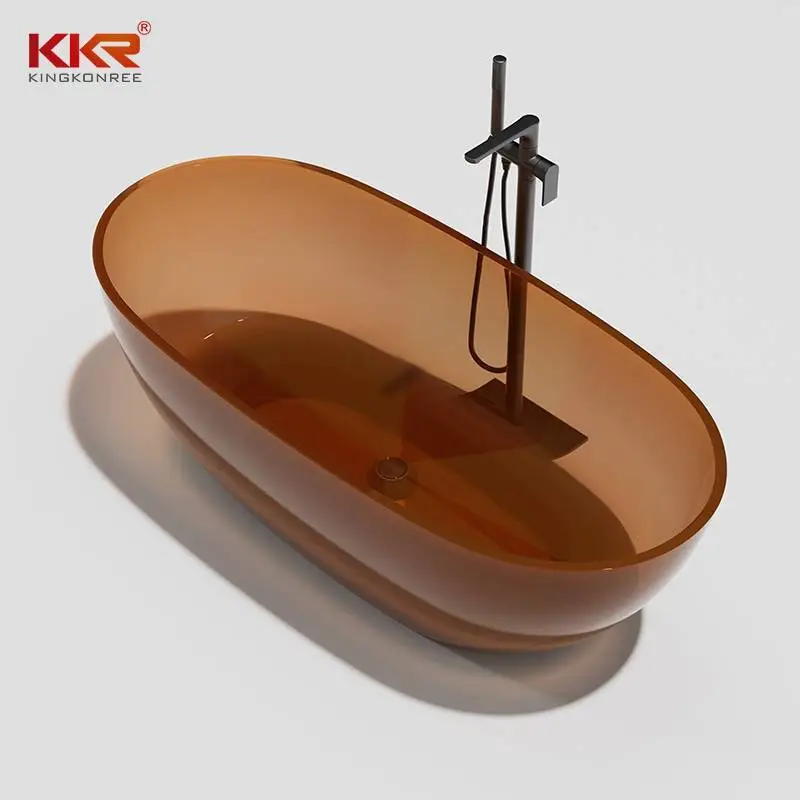 Baignoire composite en pierre, baignoire transparente autoportante à Surface solide, vente en gros, KKR-B003 1