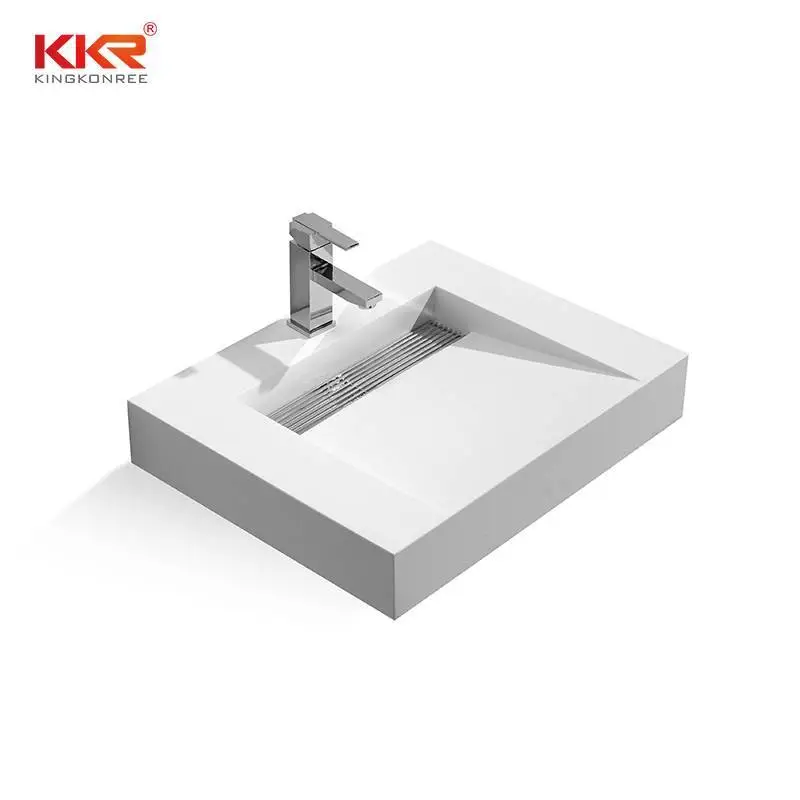 Lavabo sospeso a parete unico e moderno in superficie solida KKR-1379 1
