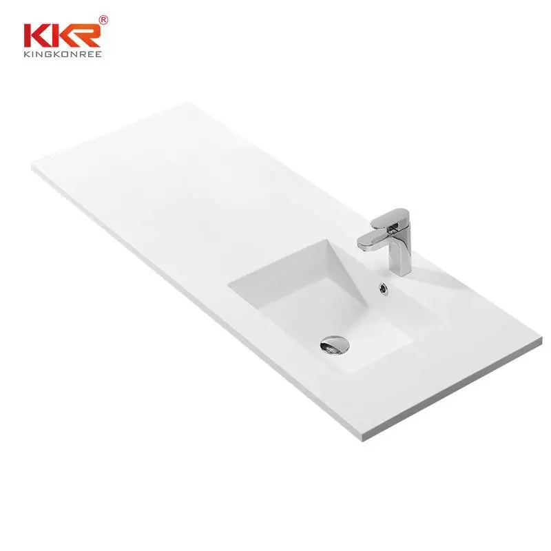Bassin d'armoire à surface solide en marbre acrylique au toucher lisse KKR-1551 1