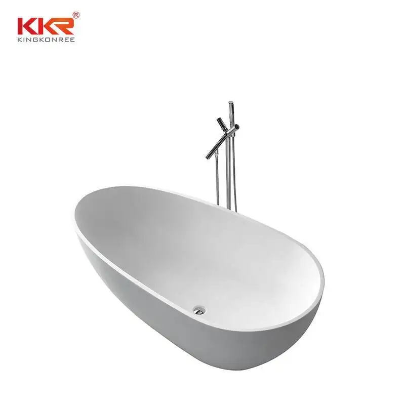 KingKonree finish white freestanding tub free design for shower room 1