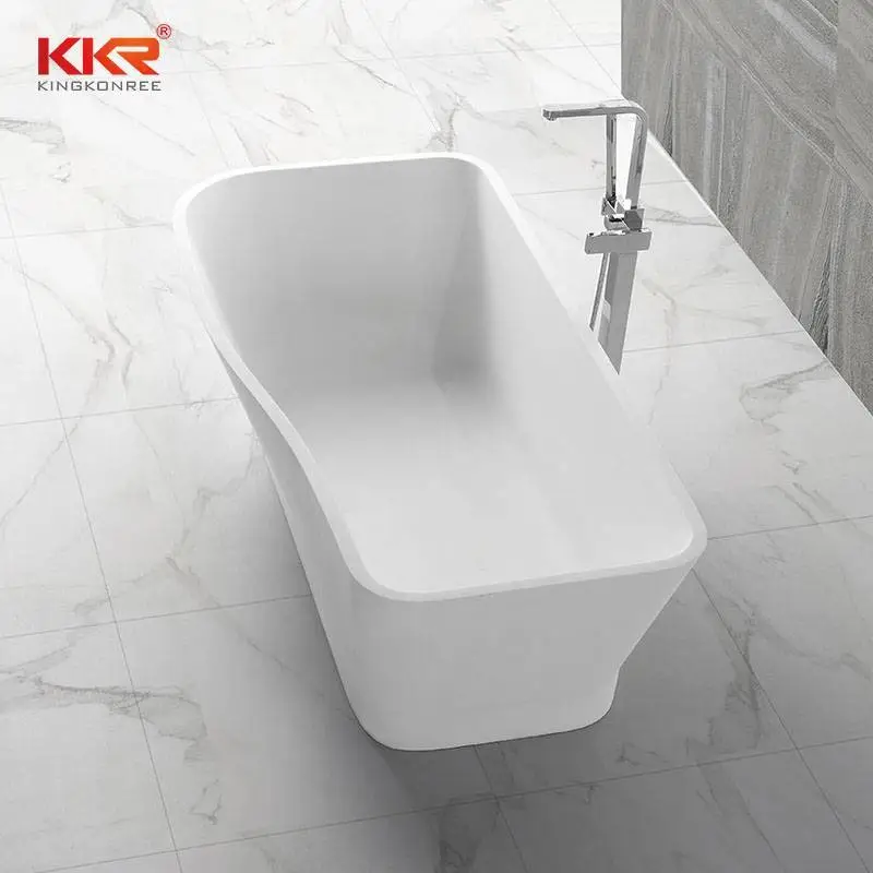 Small Size Royal White Rectangle Solid Surface Bathtub KKR-B005 1