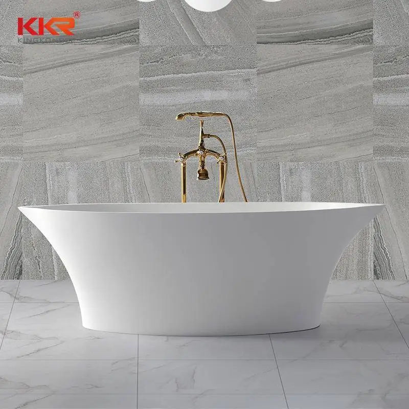 Freistehende Badewanne aus Polymarble-Acryl-Solid-Surface-Badezimmermöbeln KKR-B011 1