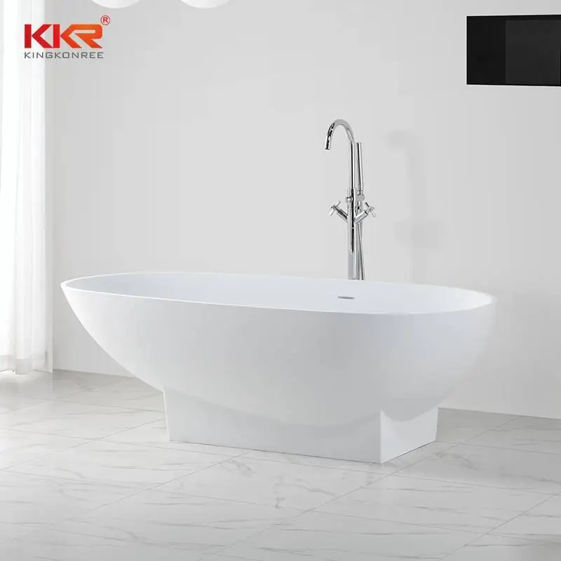 Baignoire autoportante en pierre à surface solide en acrylique renouvelable KKR-B021 1