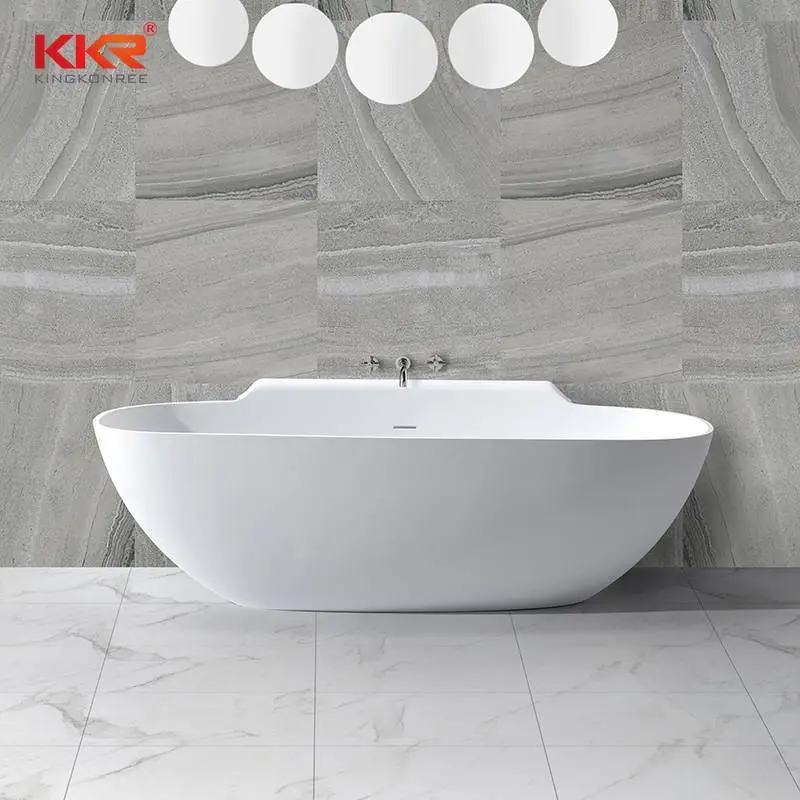 KKR Vasca da bagno a immersione in superficie solida freestanding in pietra artificiale all'ingrosso KKR-B025 1