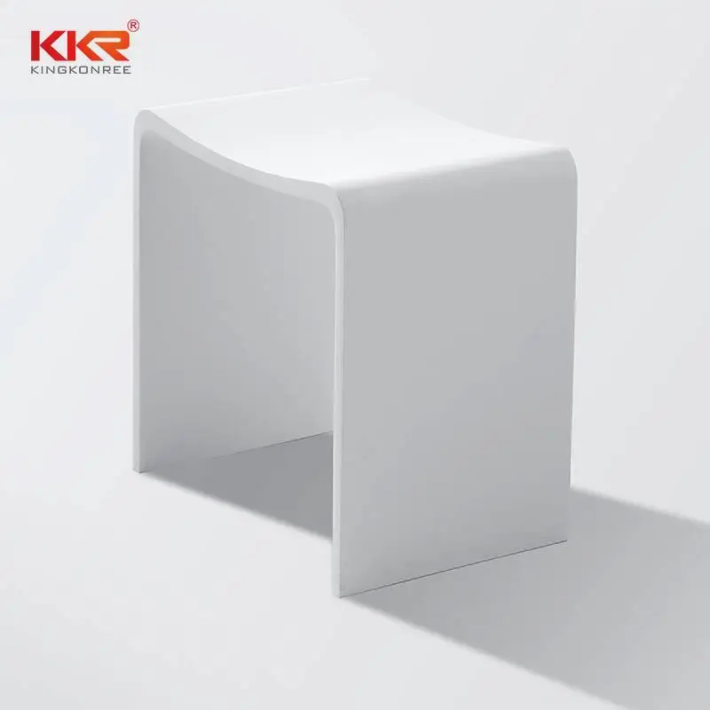 Banqueta de banheiro de superfície sólida acrílica mais vendida com tipos de cores para bancos de pedra escolhidos KKR-Stool-B 1