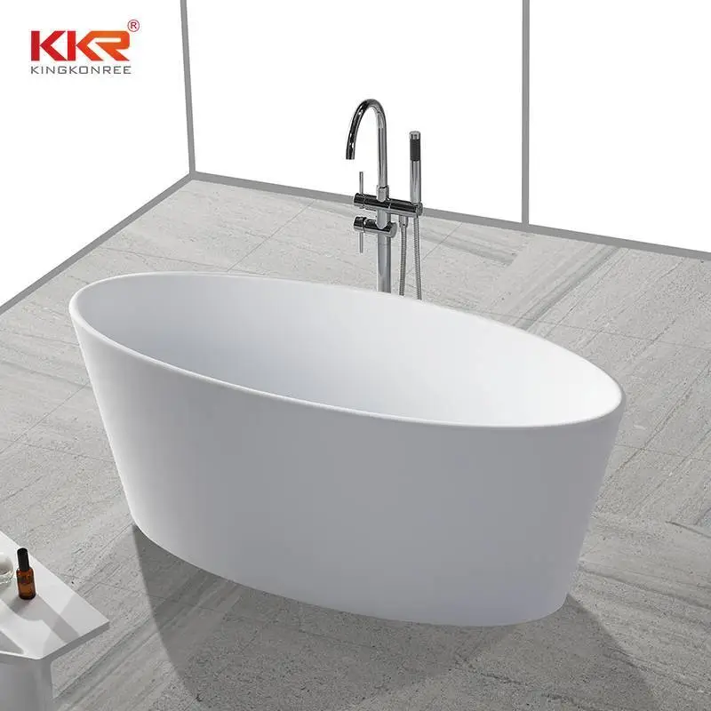 Vasca da bagno da immersione indipendente di superficie solida acrilica di piccola dimensione di forma ovale KKR-B032 1