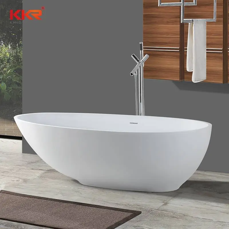حوض استحمام قائم بذاته من الراتينج ذو السطح الصلب ذو سطح بيضاوي حديث KKR-B033 1