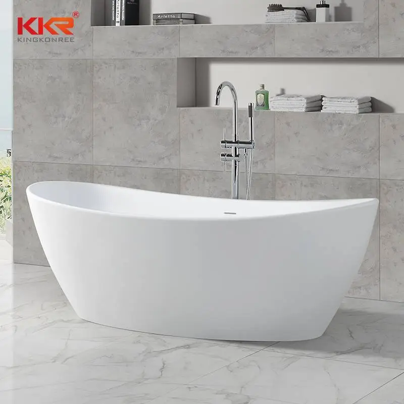 حوض استحمام قائم بذاته من حجر الراتنج الأكريليكي المتين وسهل التنظيف، KKR-B034 1