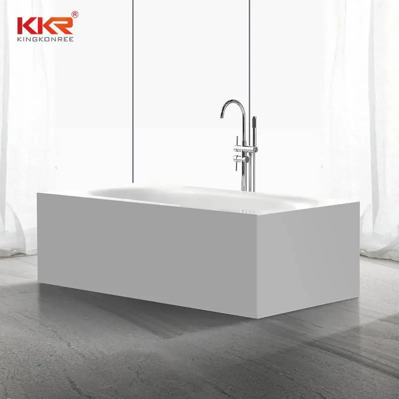 180 cm lange, rechteckige freistehende Badewanne aus Acrylstein mit fester Oberfläche KKR-B035 1