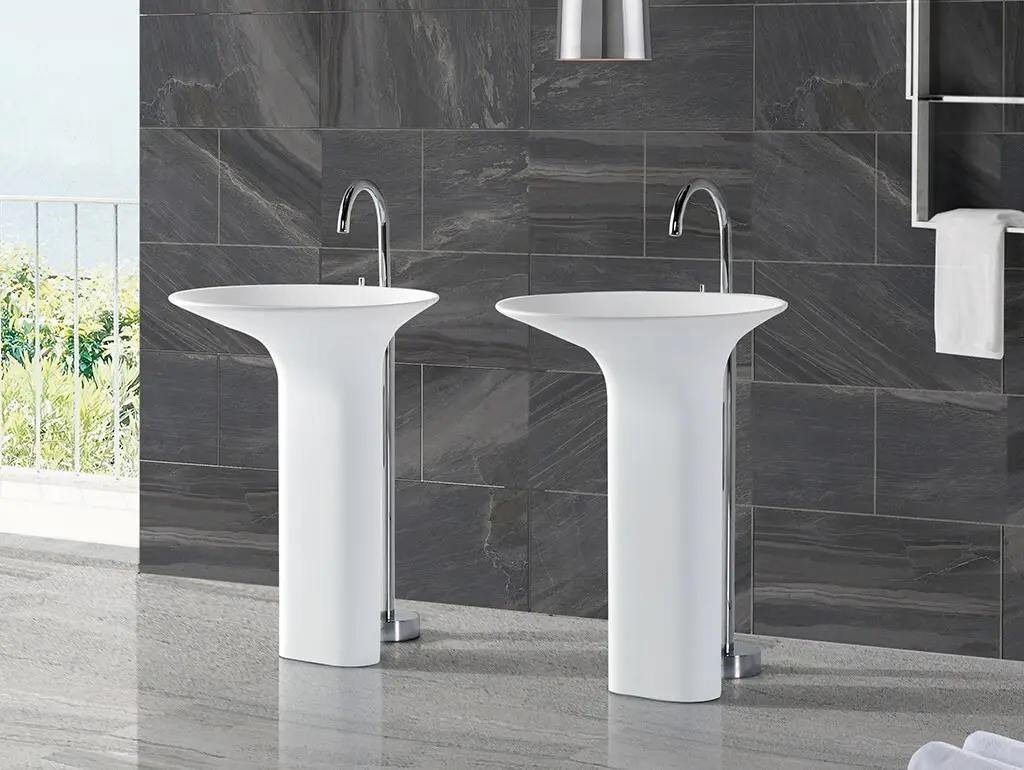 KingKonree height freestanding pedestal basin design for bathroom 2