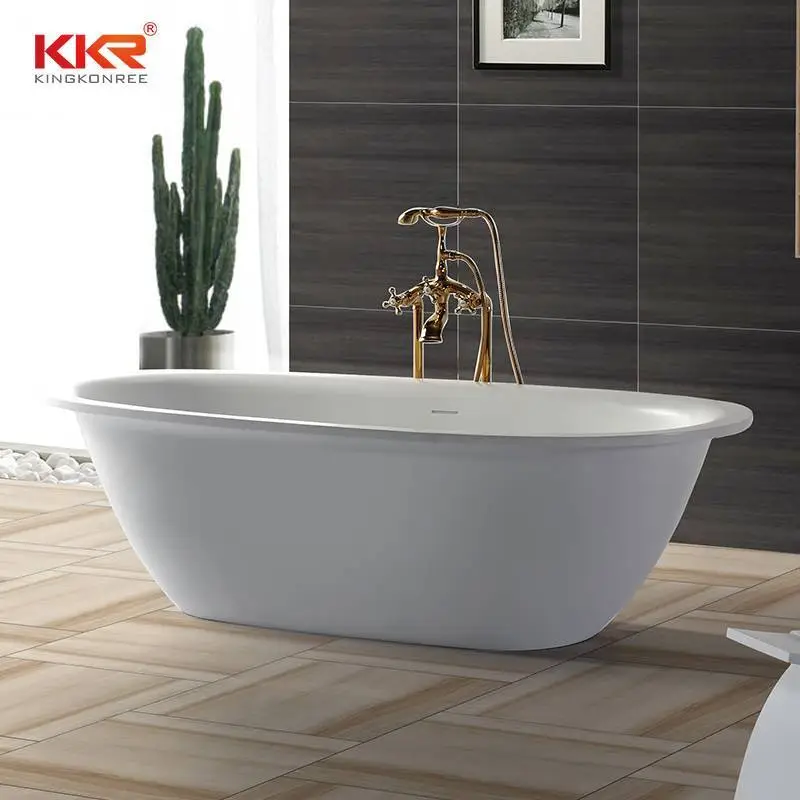 Vasca da bagno moderna free standing per interni in superficie solida di alta qualità KKR-B040 1