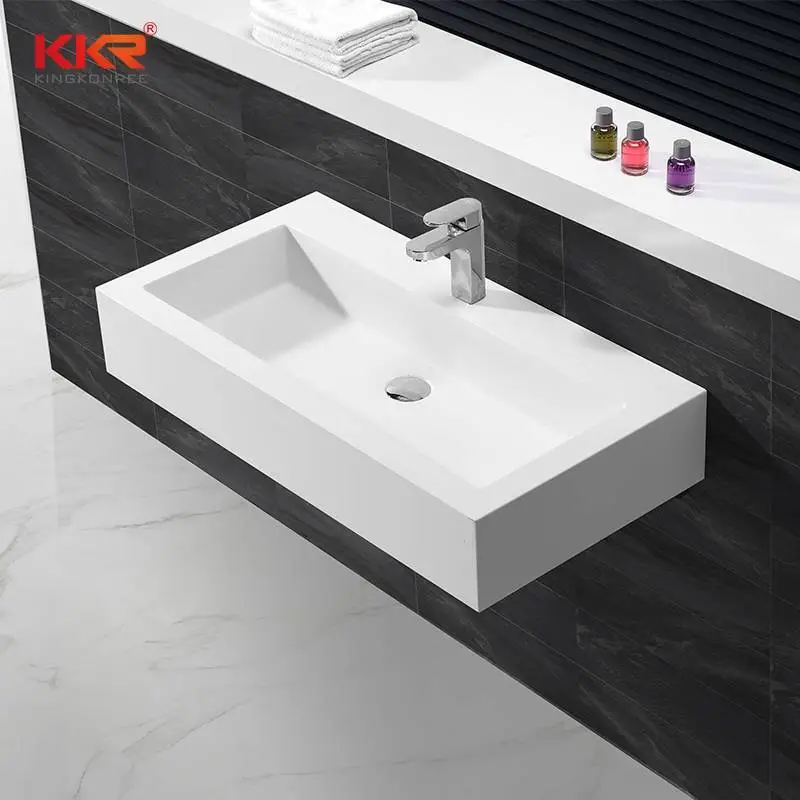 Elegância customizável da bacia retangular branca elegante para espaços modernos KKR-1358 1