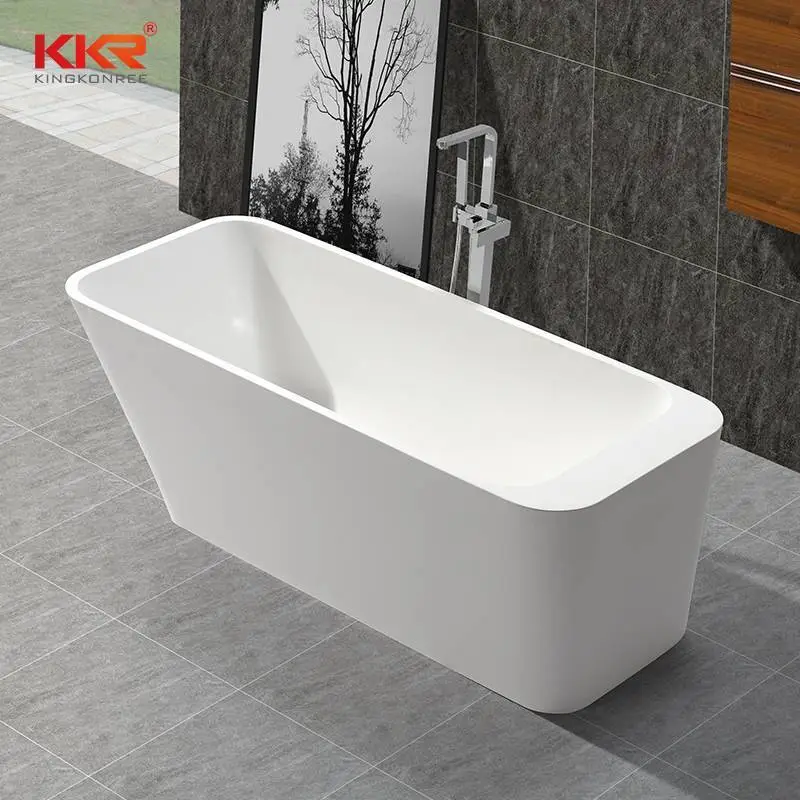 Baignoire de salle de bains en pierre artificielle à surface solide en acrylique KKR-B046 1