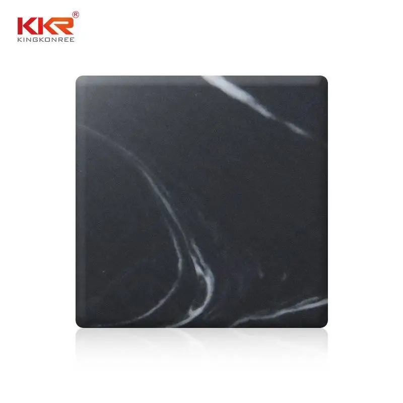 Kunstmatig marmer zwart wit patroon textuur acryl massieve oppervlakteplaten KKR-M8832 1