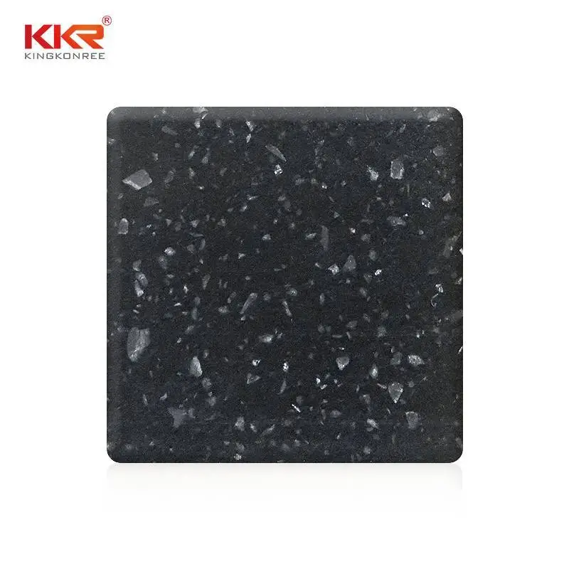 Feuille de surface solide en pierre acrylique de couleur de copeaux noirs KKR-M1675 1