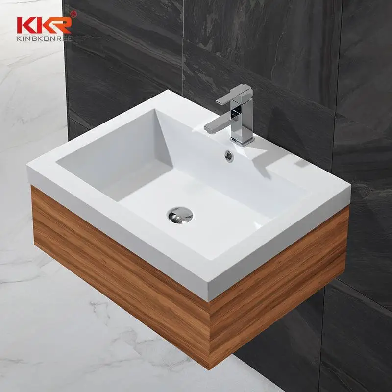 Lavabo per mobile in superficie solida acrilica bianca dal design elegante per vendite calde KKR-1230 1