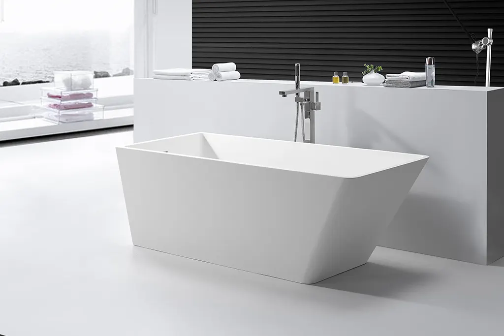 KingKonree finish solid surface freestanding bathtub at discount for bathroom 2