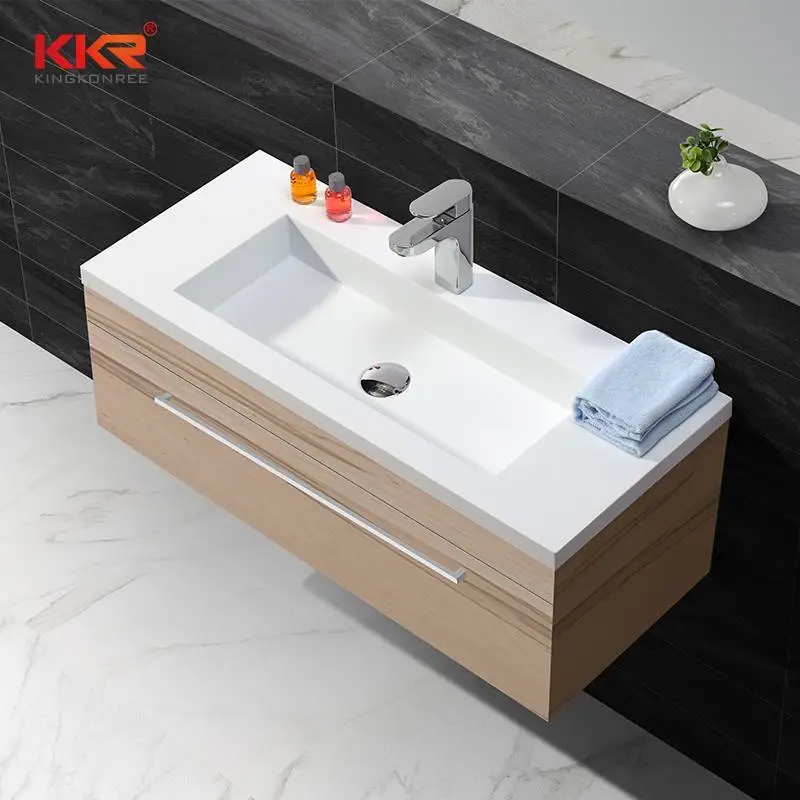 Lavabo rettangolare in pietra acrilica con superficie solida in superficie KKR-1557 1