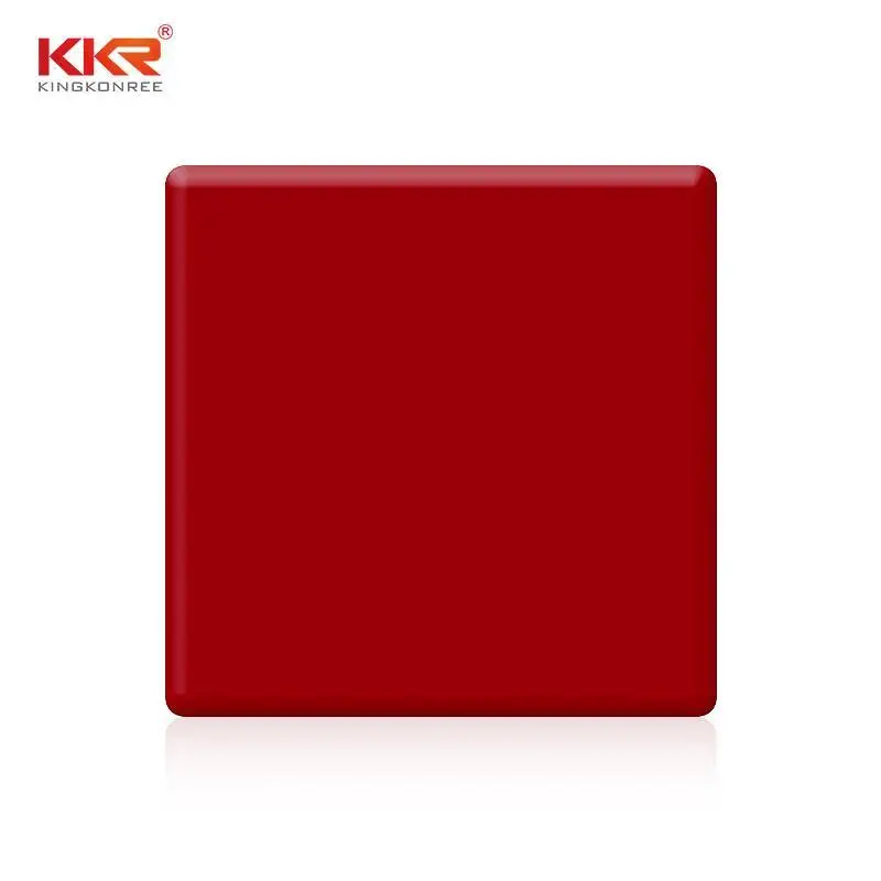 Folhas de superfície sólida acrílica modificada vermelha lisa KKR-M1717 1