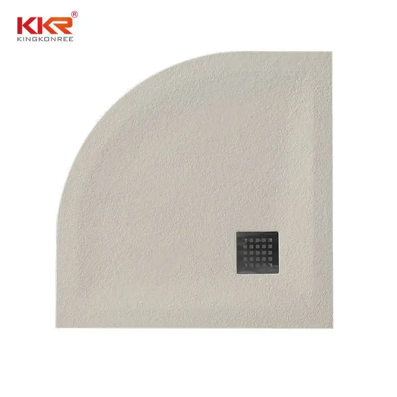 Plato de ducha de polimármol artificial con forma de sector KKR-T116 1