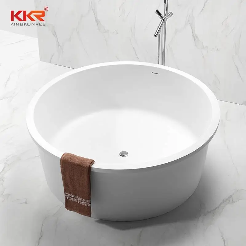 حوض استحمام ذو سطح صلب من الرخام الأكريليك المستدير Dia1520x610mm KKR-B064-A 1