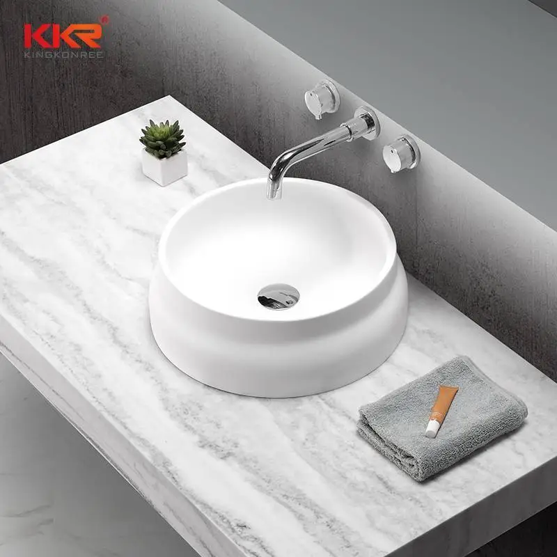 Lavabo rotondo in superficie solida realizzato con materiale di alta qualità KKR-1509 1