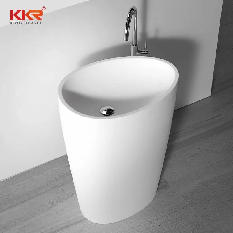 Lavabo freestanding in superficie solida acrilica di piccole dimensioni KKR-1582 1