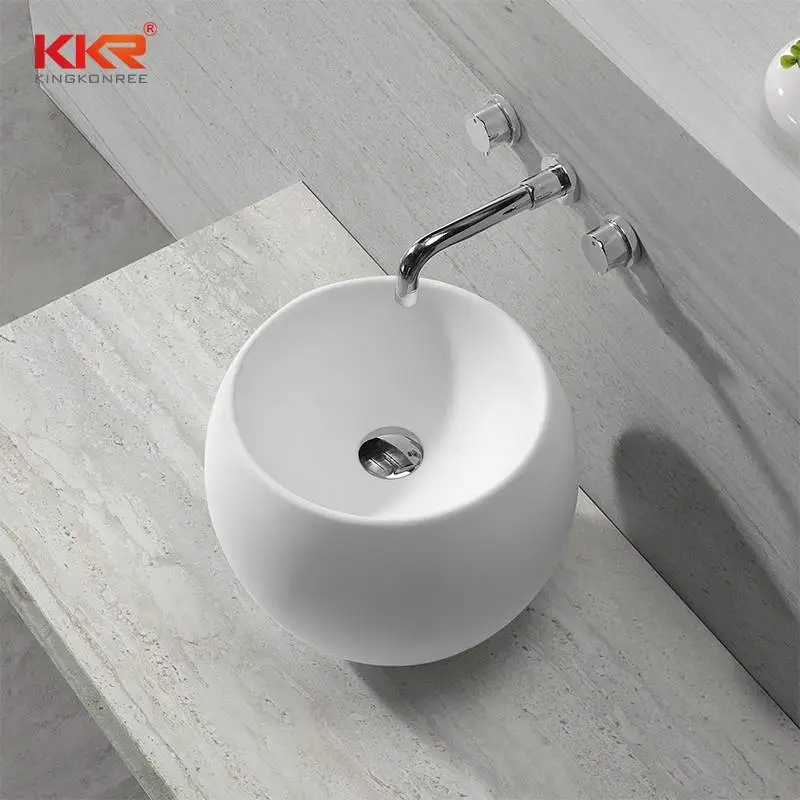 Lavabo da appoggio sopra superficie solida bianca recentemente KKR-1507 1
