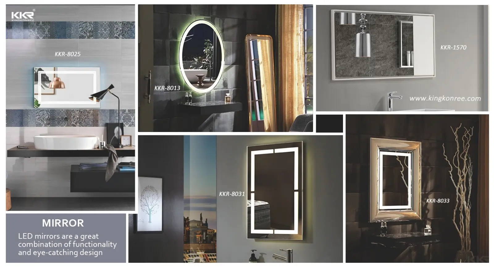 KingKonree classic led full mirror customized design for bathroom 2