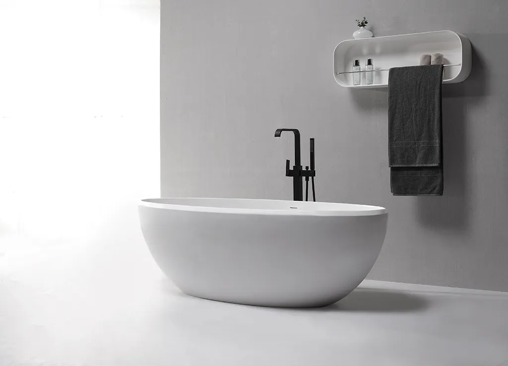 KingKonree marble rectangular freestanding tub at discount for family decoration 2
