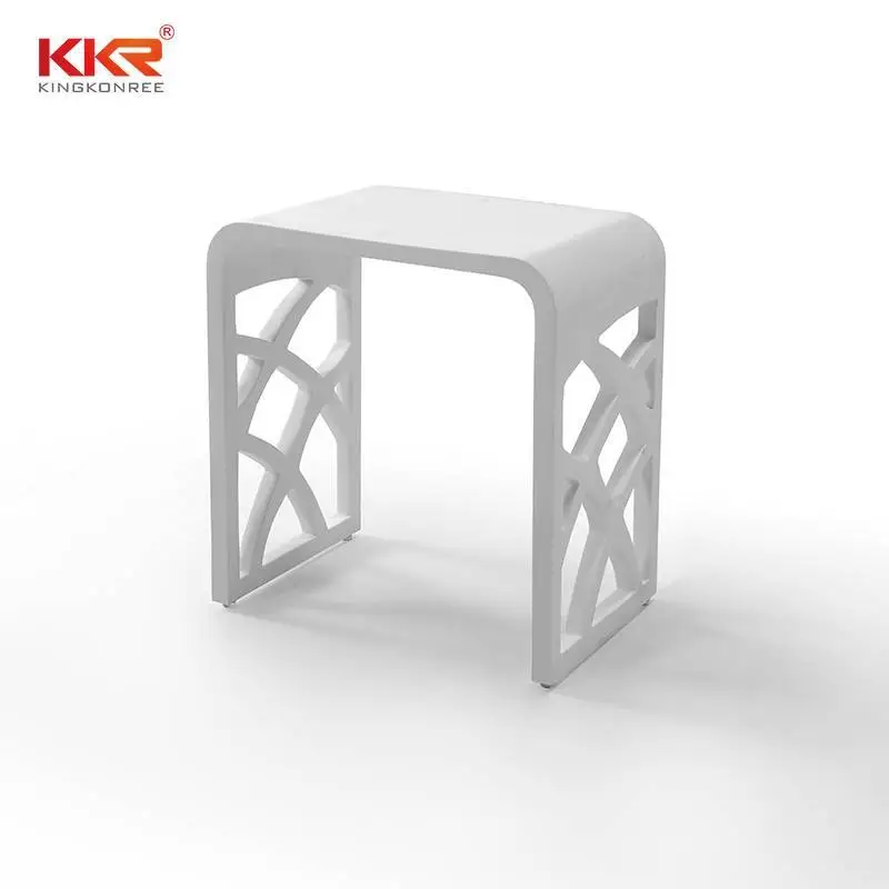 Tabouret de salle de bain à surface solide en acrylique et marbre blanc nouvellement conçu KKR-Stool - M 1