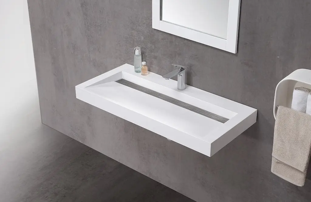 moden white wall mounted sink design for hotel 2