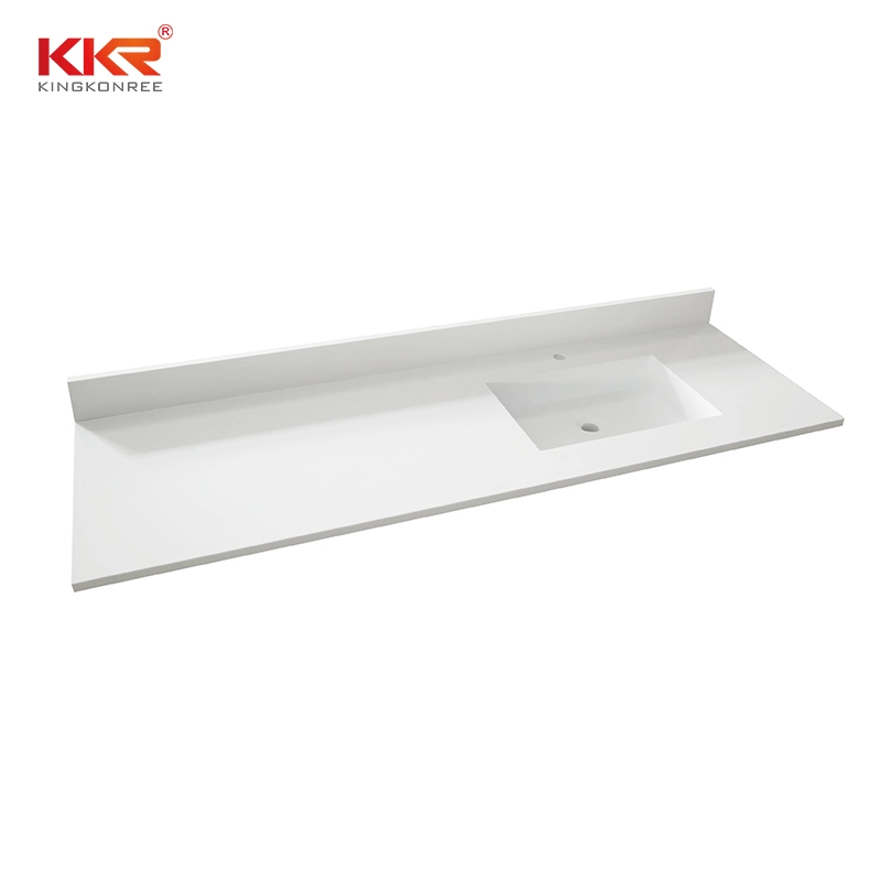 Plan vasque de salle de bain en surface solide avec vasque 1