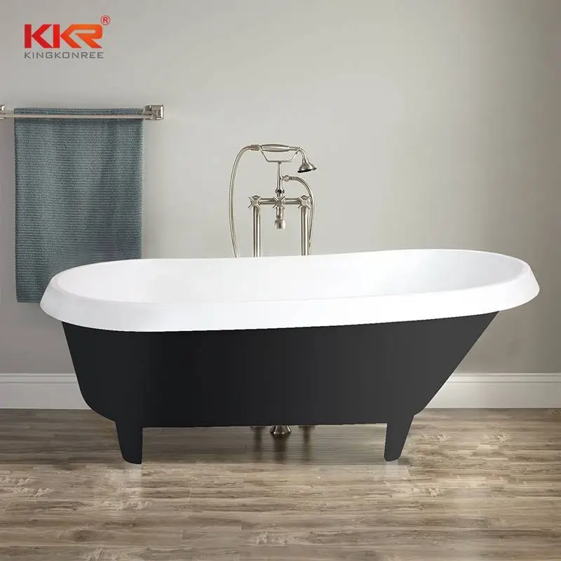 KKR luxury freestanding solid surface bathtub with four claw feet B094 1