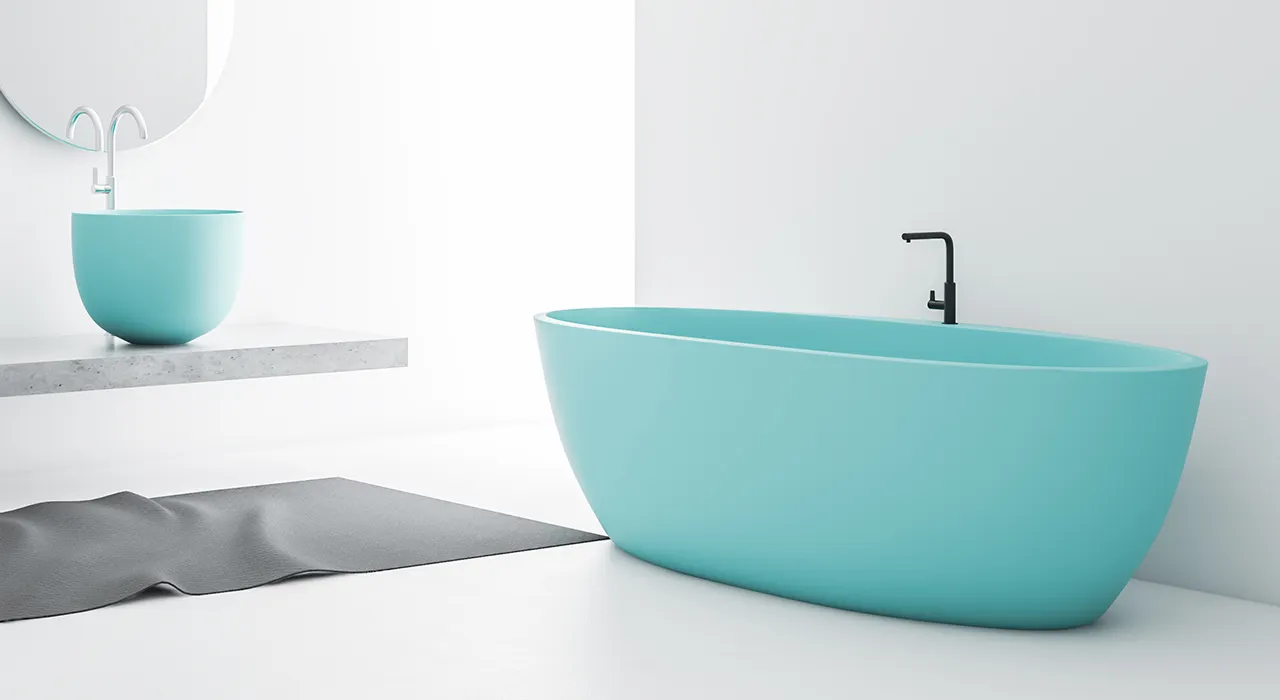 matt modern stand alone tub supplier for shower room 2