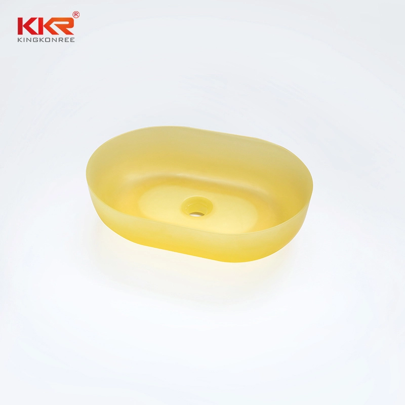 Oval transparente colorido acima da bacia do balcão KKR-1151 1