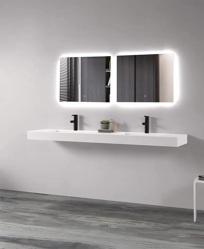 royal wall hung double basin sink for home 2