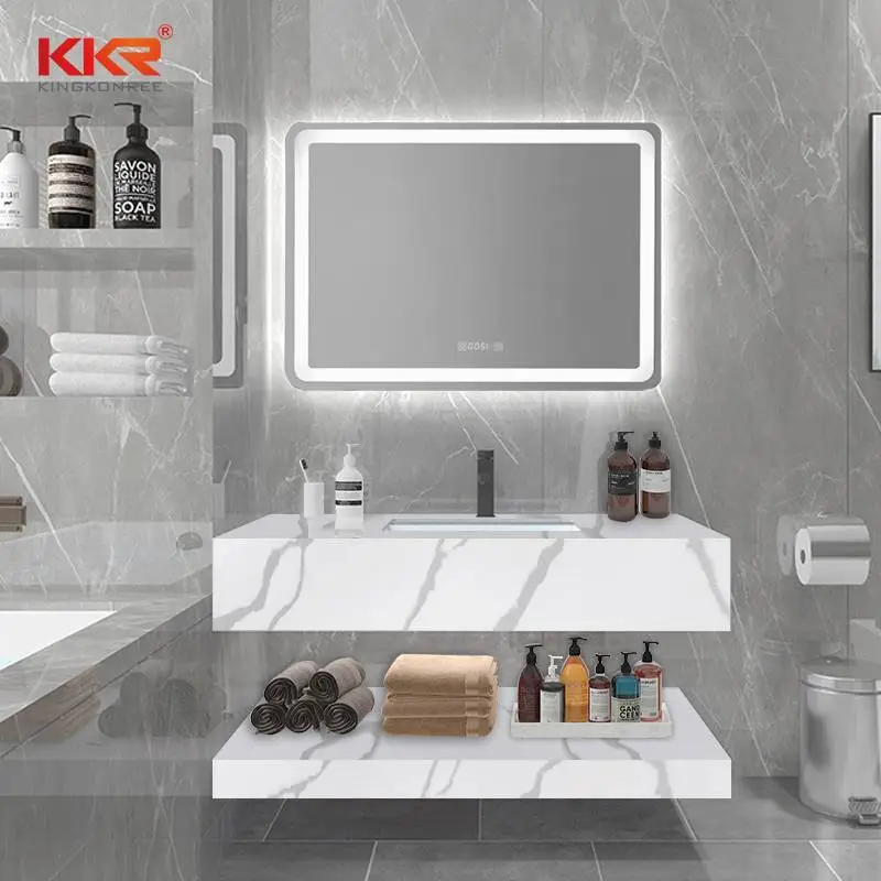 Lavabo de tocador suspendido en la pared de superficie sólida con nuevo patrón de textura KKR-M069 1
