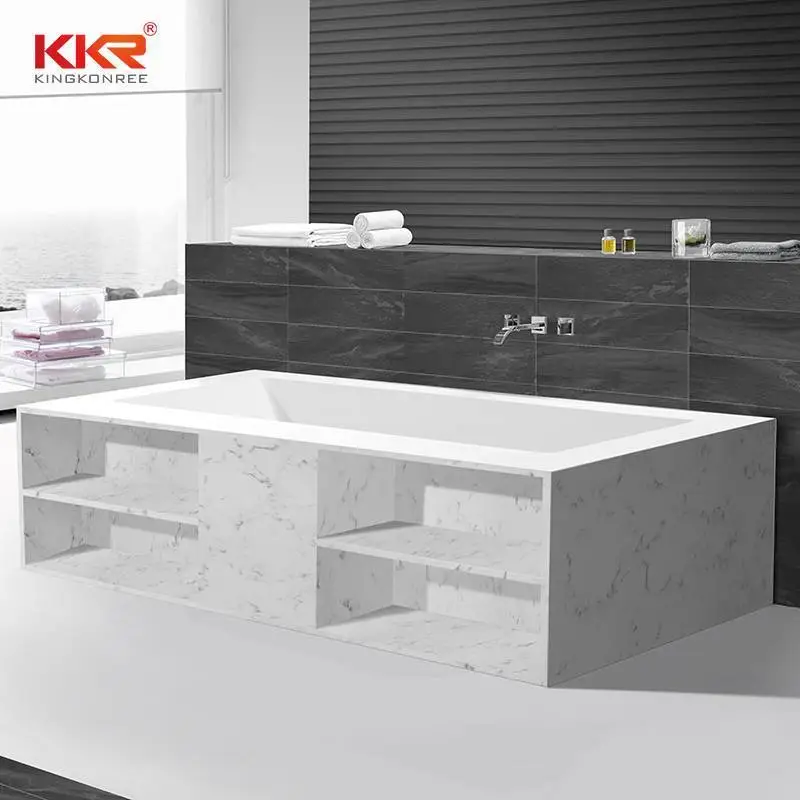 Vasca da bagno da incasso indipendente in superficie solida in marmo artificiale personalizzata KKR-B069 1