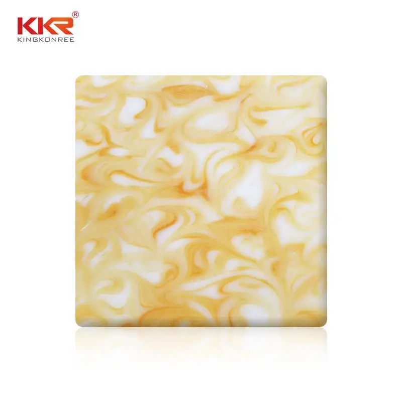 Yellow Pattern Translucent Solid Surface Sheet KKR-A105 1
