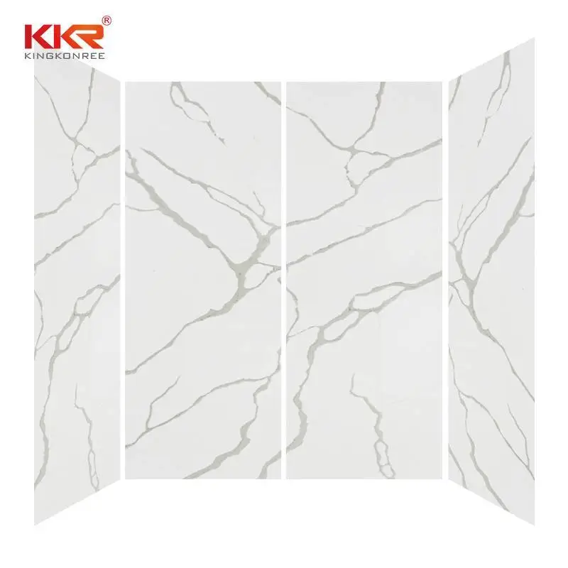 Pannello doccia per bagno con texture in marmo a superficie solida personalizzato 1