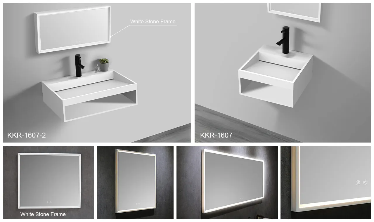 KingKonree square wall hung basin with towel rail sink for hotel 4