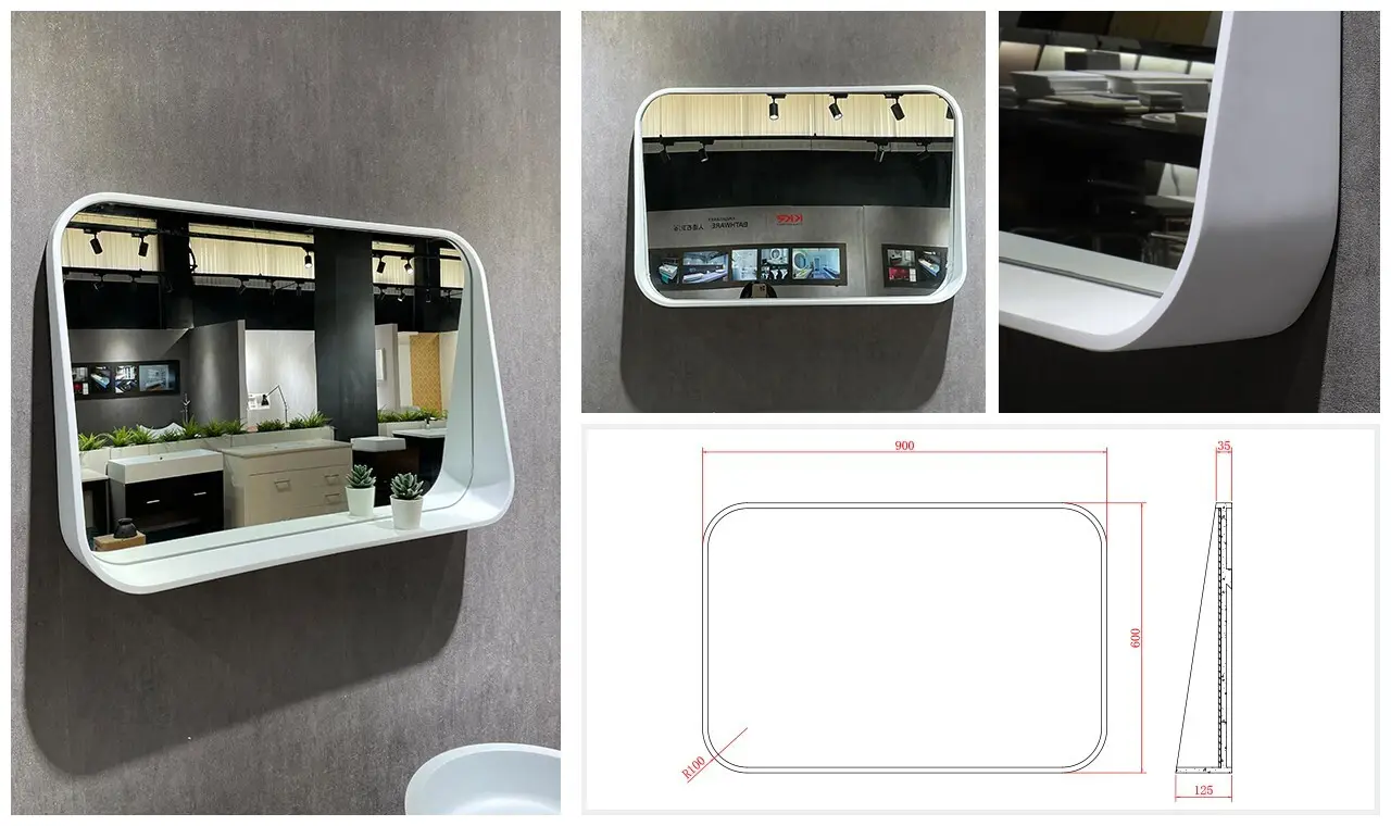 KingKonree classic make up mirror with led light customized design for bathroom 2