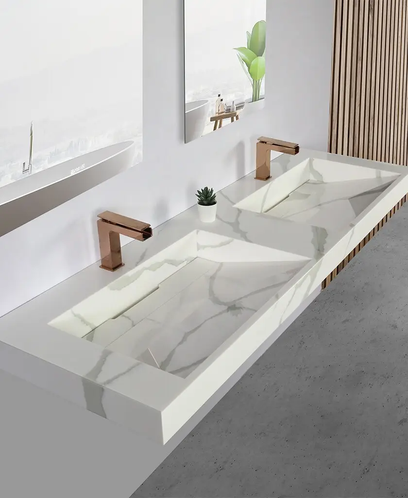 classic wall hung semi pedestal basin manufacturer for hotel 2